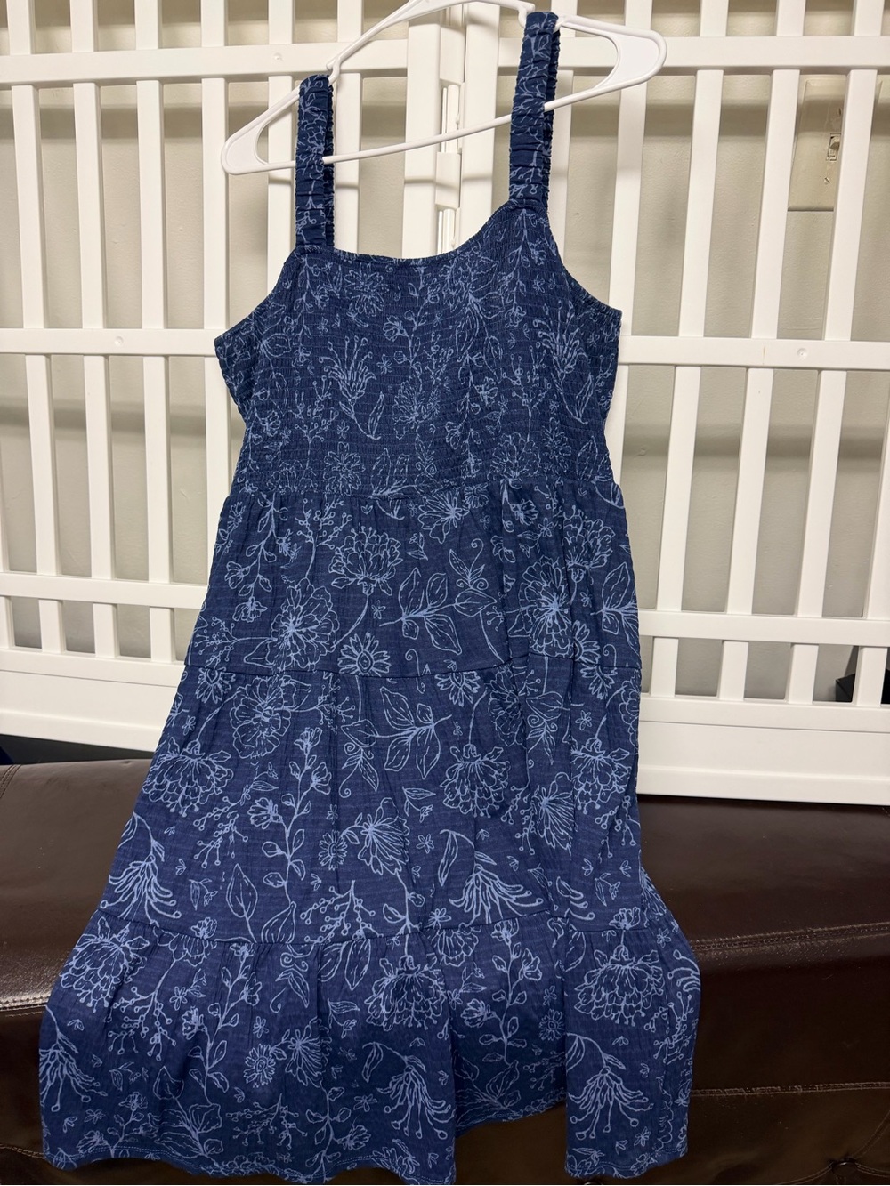 Maurices Blue Floral Smocked Midi Dress